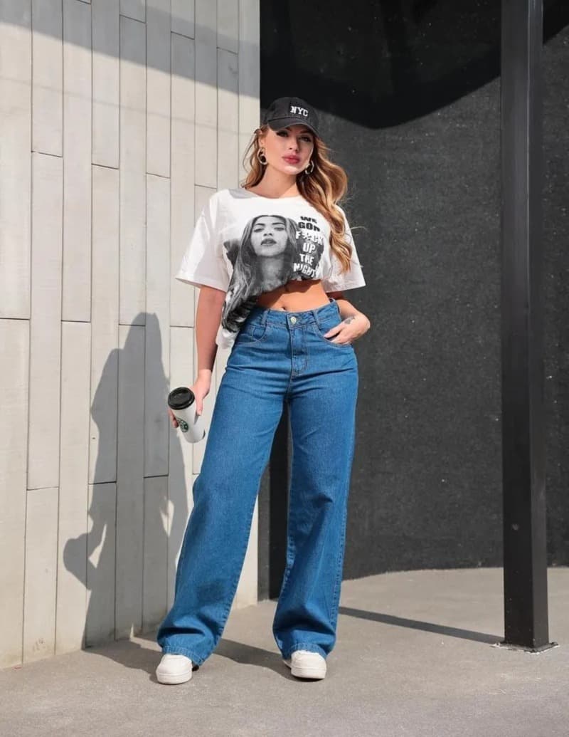 Calça Jeans Wide Leg
