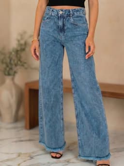 Calça Wide Leg Jeans