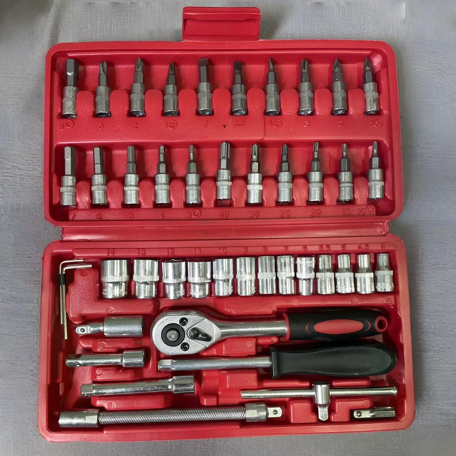 Jogo de Soquete 46 Peças 1/4