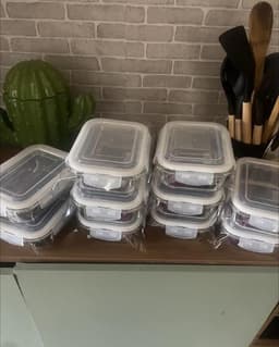 Kit Conjunto Potes Vidro Hermético 370ml