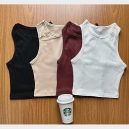 Kit Cropped Feminino Canelado Básico