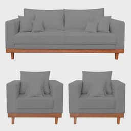 Kit Poltronas Living Sofá 2 Lugares