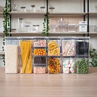 Kit Potes Quadrados Herméticos 12 Un