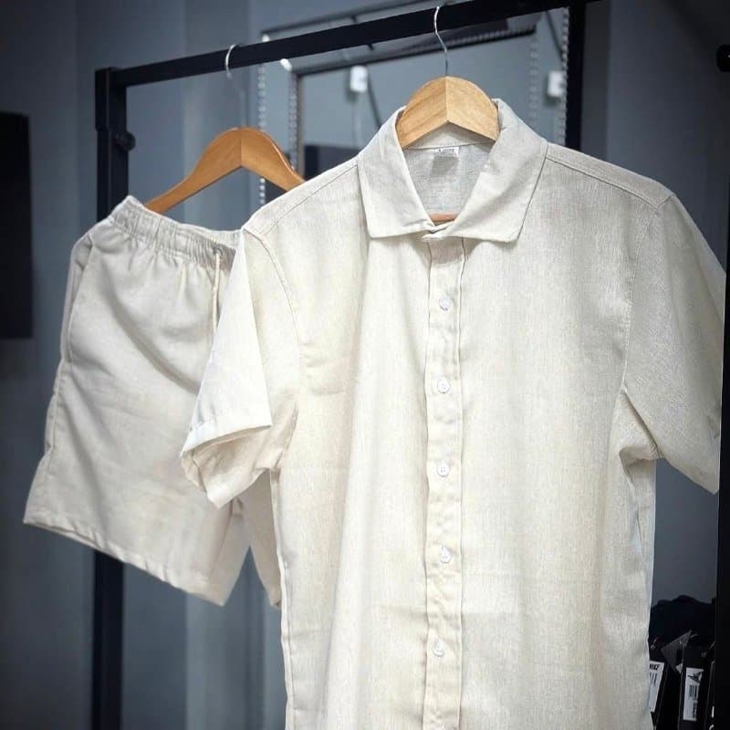 Mauricinho Conjunto Linho Camisa Shorts