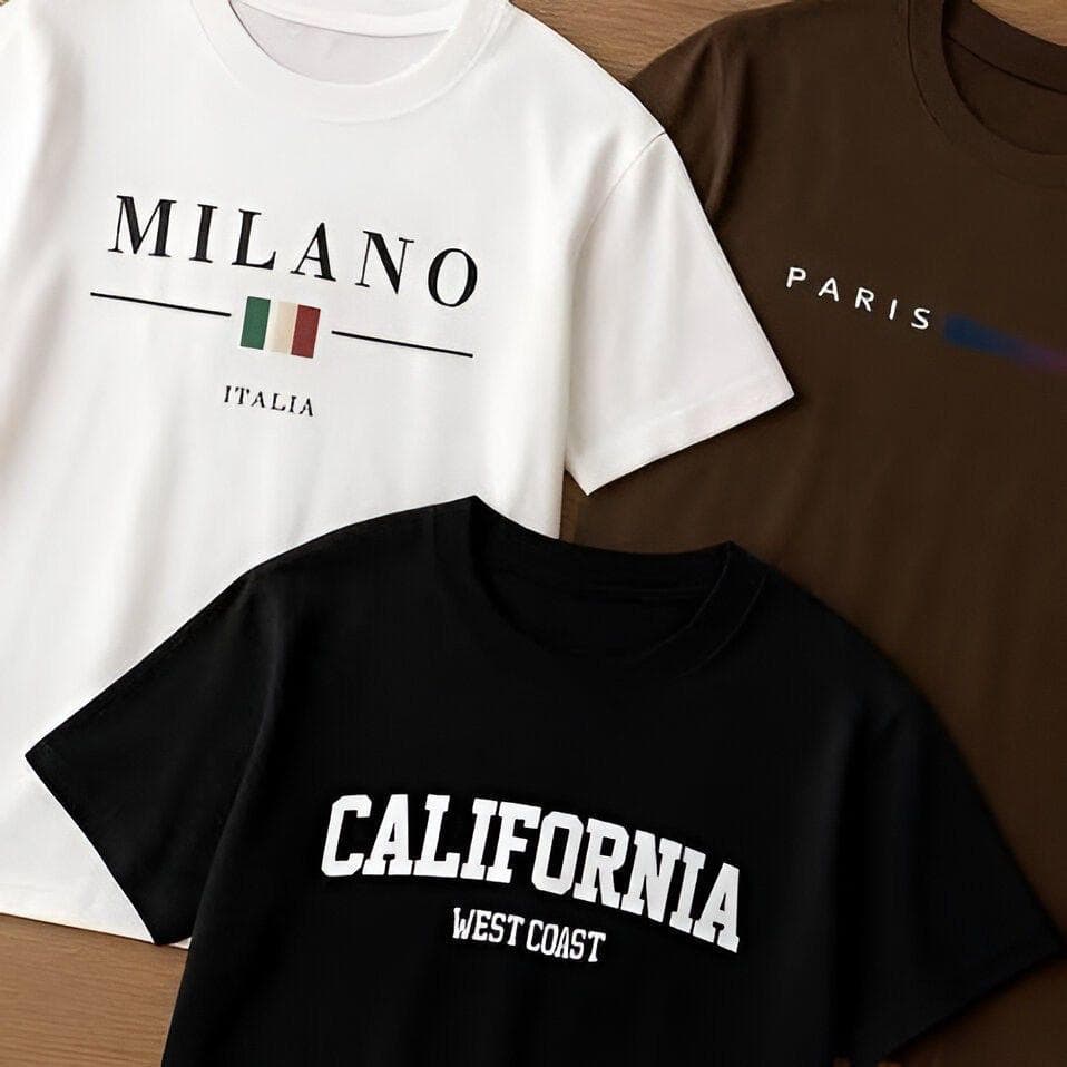 Milano Paris Kit 3 Camisetas Algodão