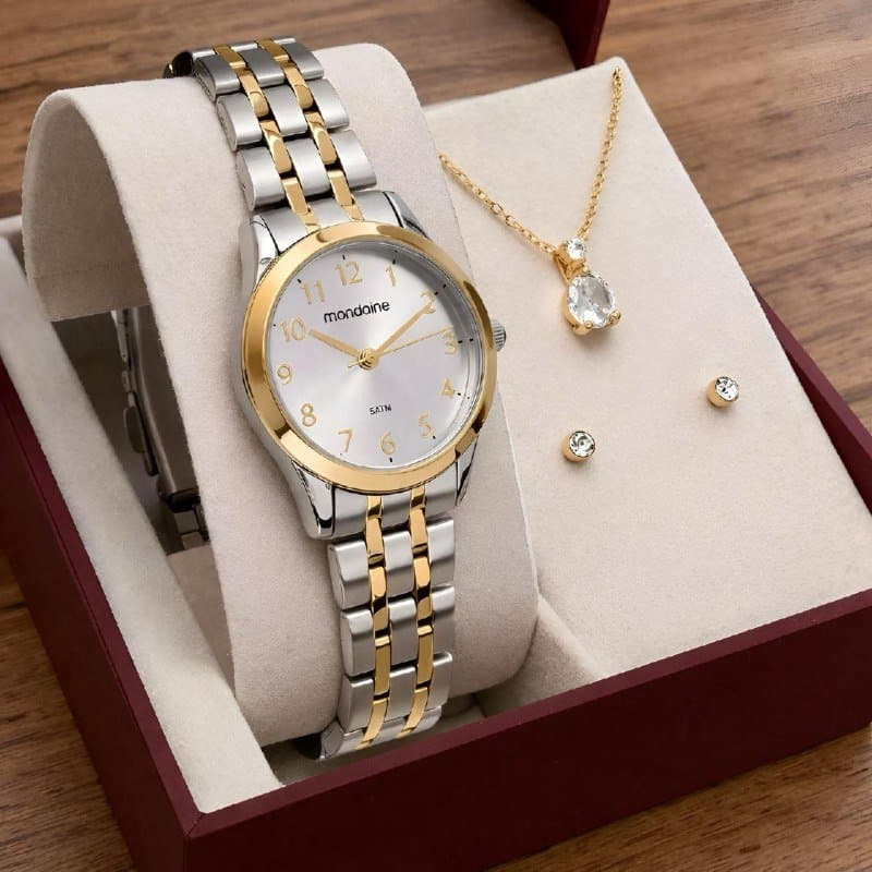 Mondaine Kit Relógio Feminino Pulseira