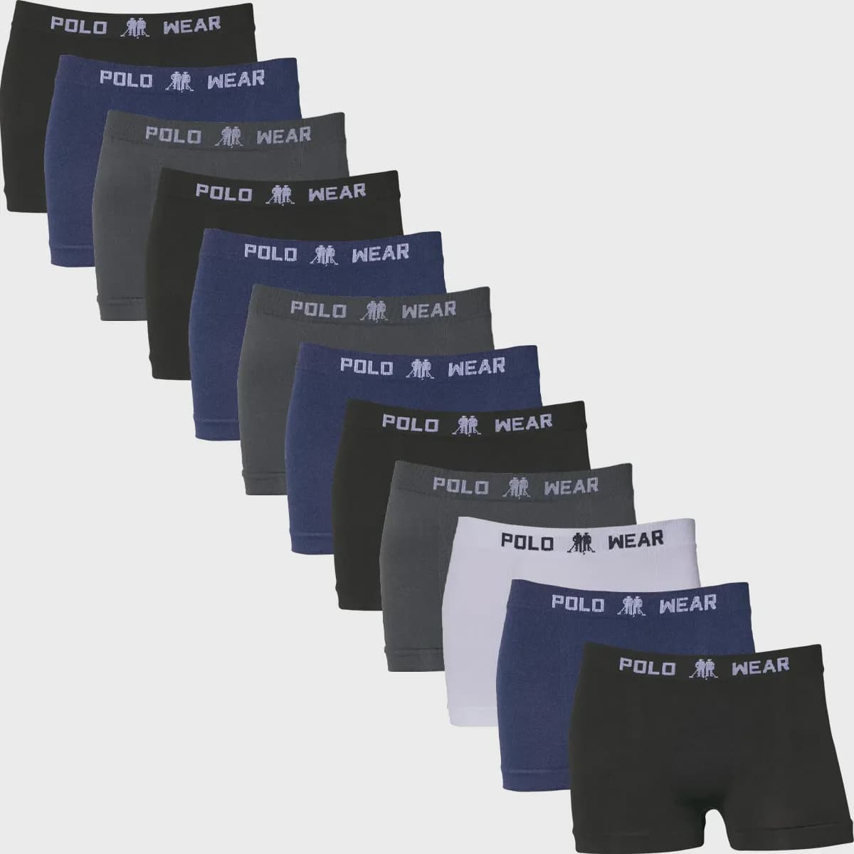 Polo Wear Kit 12 Cuecas Boxer Infantil