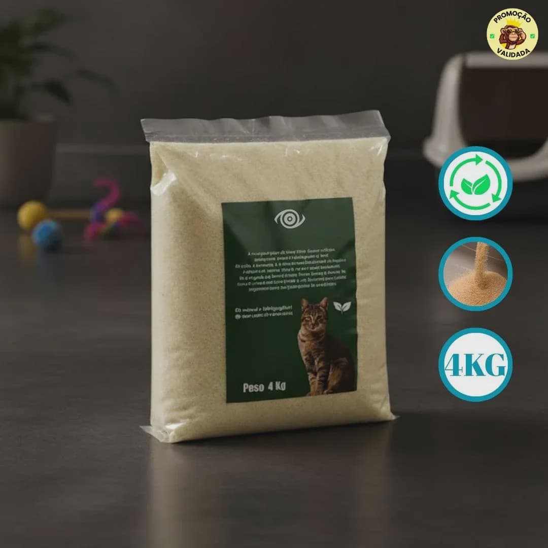 Areia Higiênica para Gatos Biodegradável 4kg