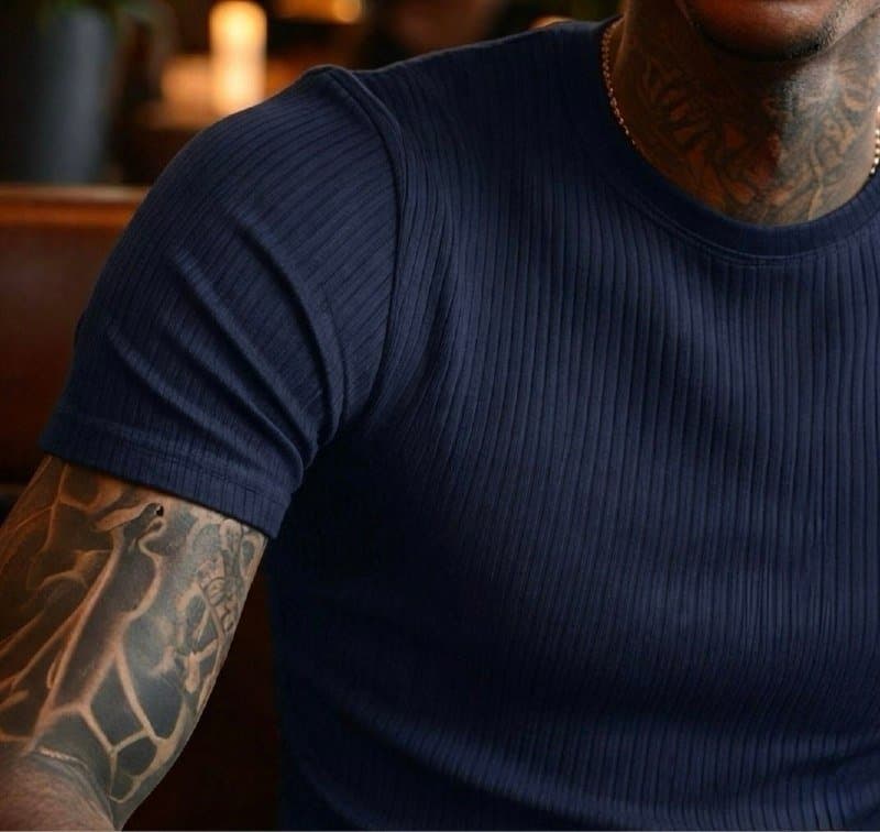 Camisetas Americana Canelada Ribana Kit 2