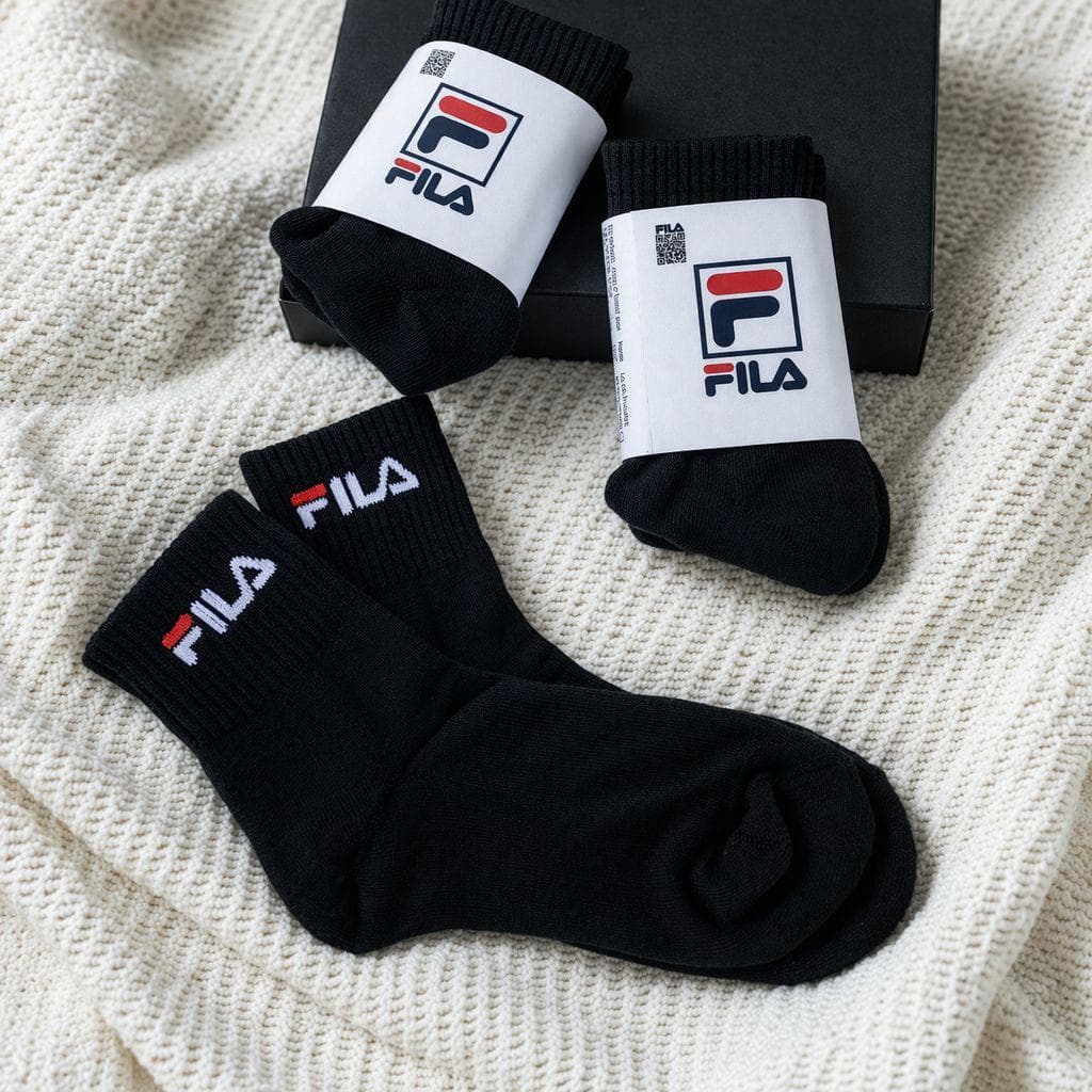 Fila Kit 6 Pares Meias Cano Médio Algodão