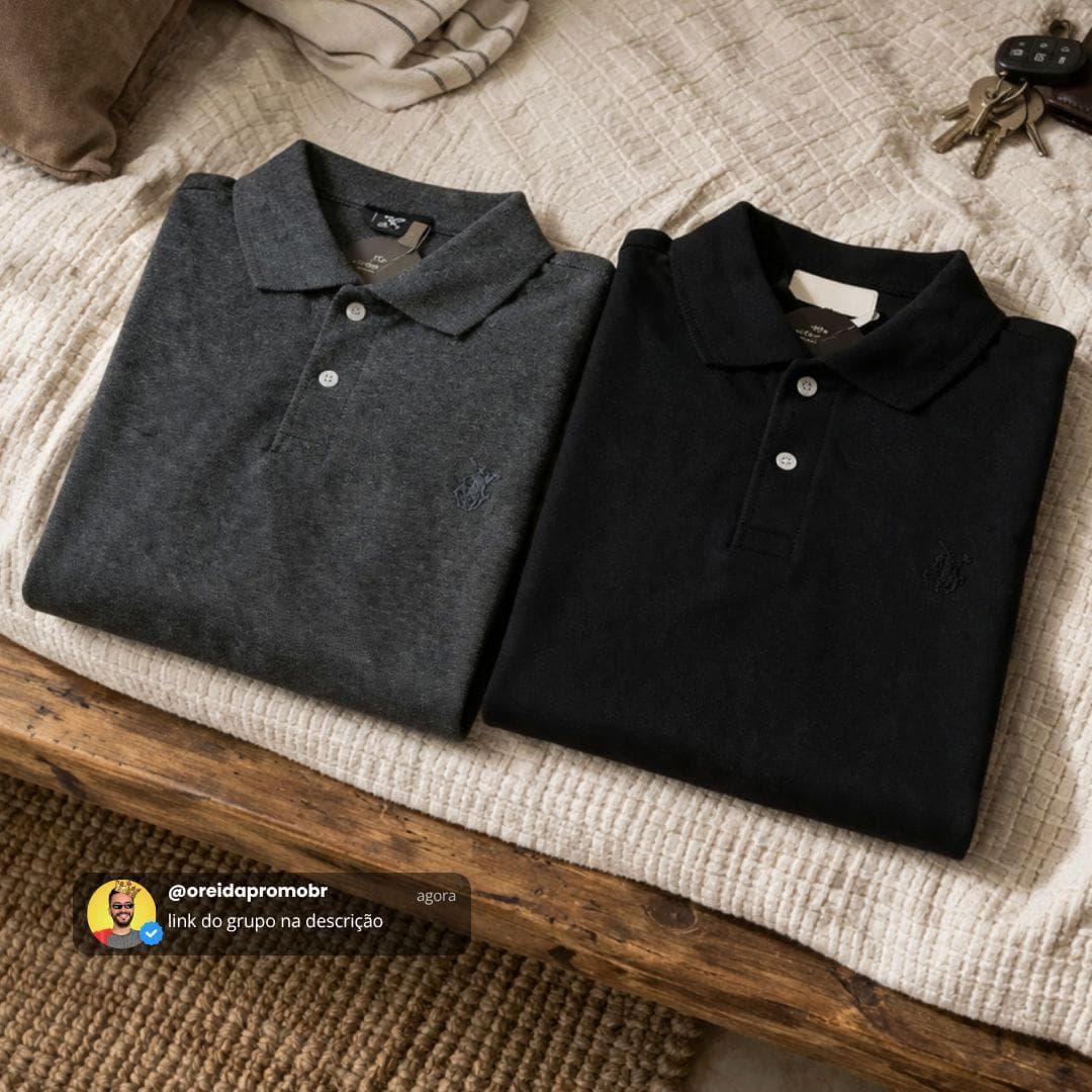 Kit 2 Camisa Gola Polo Masculina Algodão