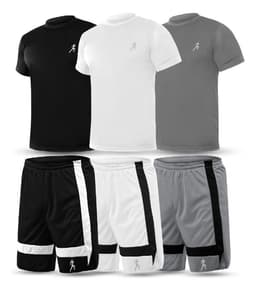 Kit Bermudas Shorts Academia Camisetas Dry Fit
