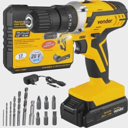 Vonder Parafusadeira Furadeira Impacto 20v Sem Fio